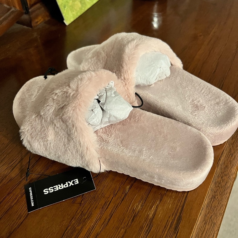 Express Faux Fur Slide Slippers